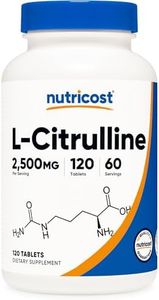 Nutricost L-Citrulline 2500mg Per Serving, 60 Servings, 1250mg Tablet, 120 Tabs - Non-GMO and Gluten Free Supplement