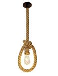 Vecys Chandelier Pendant Novelty Rope, Vintage Loft Chandelier Hanging Lighting Lamp Rope Pendant Lamp Ceiling Lamp, Hemp Rope and Bamboo Pendant Lights Suspension Country Style 80CM