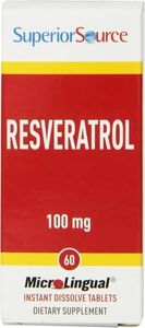 Superior Source Resveratrol 100 mg, Quick Dissolve MicroLingual Tablets, 60 Ct, Cardiovascular Health, Healthy Aging, Brain Health, Antioxidant Support, Gluten-Free, Non-GMO