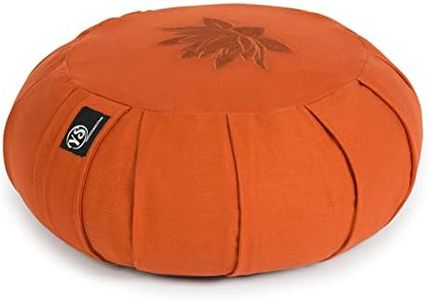 Yoga Studio YS Med/Cush/Terra/Lot Cojín Redondo para meditación de alforfón de zafu, diseño de Hojas de Loto (Terracota), Unisex Adulto, 36x17 cm