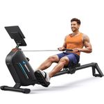 MERACH Foldable Rowing Machine for Home Gym, 2025 New Upgraded Powerful Magnetic Rower with Enhanced Resistance System and 130 cm Extended Rail, Ideal for Taller and High Resistance Rowing
