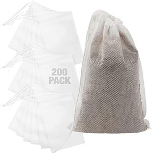 IMPRESA [200 pack] No Mess French Press Brew Bag to Save Time Cleaning - Disposable French Press Filter Bags Prevent Grounds From Escaping - Ideal Mason Jar Cold Brew Filter Bags for Tea & Coffee