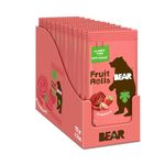 BEAR Fruit Rolls, Healthy Fruit Snack, Strawberry Flavour, 20 g (Pack of 12)