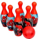 Minniq STORE Bowling Game Set for Kids with 6 Pin 1 Ball Sport Toys Gift for Baby Boys & Girls (Multicolour) (Spiderman Bowling Game)