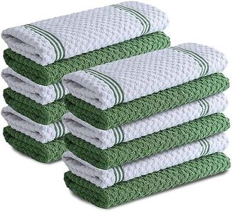 Infinitee Xclusives Premium Kitchen Towels - [Pack of 12] 100% Cotton Kitchen Hand Towels (15 x 25 Inches) - Dish Towels for Kitchen |Sturdy Green|