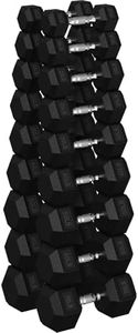 HANDBODE Rubber Coated Hex Dumbbell Set, 640 lb