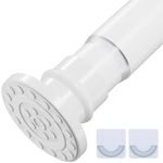 XIQIYY Small Tension Shower Curtain Rod 28-48 Inch Adjustable Shower Rod for Bathroom,Heavy-Duty Spring Tension Rod for Window,Door,Closet,White