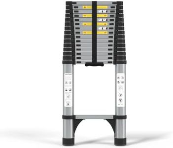 JADDUO Telescoping Ladder 20.3 FT Extension Ladder Aluminum Lightweight Telescopic Ladder with 2 Triangle Stabilizers Telescoping Attic Ladder RV Ladders for Travel Collapsible Ladders for Home