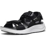 KEEN Women's Elle Sport Backstrap Breathable Adjustable Comfortable Open Toe Athletic Wedge Sandals, Black/Steel Grey, 8.5