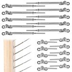 Muzata 10Pairs Cable Railing Kit 1/8" Swage Toggle Turnbuckle Hardware T316 Stainless Steel for Wood Post WoodEasy System Angle 180° Adjustable Stairs Deck 10 Cable Lines CK07 NN1,CA4 CA5…