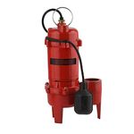 Red Lion RL-WC50TA 115 Volt, 1/2 HP, 5600 GPH Cast Iron Sewage Pump with Tethered Switch and 10-Ft. Cord, Red, 14942748