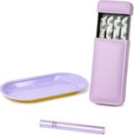 OZCHIN Pull-and-Push Cigarette Holder Christmas Day Gifts Cigarette Case Holds 4 King Size Great Gift for Men Women (Purple Kits)