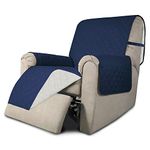 Easy-Going Recliner Chair Slipcover Reversible Sofa Cover Water Resistant Couch Cover Furniture Protector with Elastic Straps for Pets Kids Children Dog Cat (Recliner 21-23 inch, Navy/Ivory)