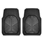 CAR PASS Heavy Duty Rubber Car Mats, Deep-Dish Odorless 2-Piece Car Floor Mats Front Only, All Weather Protection Universal Trim-to-Fit for SUVs Trucks Sedans, Waterproof Anti-Slip, Black