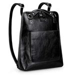 S-ZONE Women Leather Backpack Purse Casual Shoulder Bags Fashion Rucksack Schoolbag (Black)
