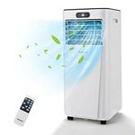 COSTWAY 7000BTU Portable Air Conditioner, 4 in 1 Mobile Cooler, Dehumidifier, Fan with Sleep Mode, LED & Front Display, Remote Control, 2 Speeds & 24H Timer