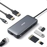 Anker USB C Hub, PowerExpand 8-in-1 USB C Adapter, with Dual 4K HDMI, 100W Power Delivery, 1 Gbps Ethernet, 2 USB 3.0 Data Ports, SD and microSD Card Reader, for MacBook Pro, XPS and More