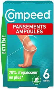 Compeed - 6 Pansements Ampoules Extrêmes Douloureuses Hydrocolloïdes - Seconde Peau - Cicatrisation Rapide - Moyen Format (6,8 x 4,2 cm)