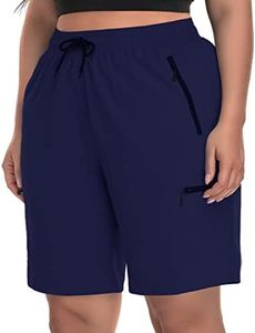 SEKINO Women's Plus Size Hiking Cargo Shorts Lightweight Quick Dry Summer Shorts Athletic Outdoor Shorts Zippered Pockets, Navy, 3x