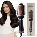 Urban Yog MakeMeeBold Hot Air Brush | 2-in-1 Hair Dryer & Straightener with 3 Temp & 2 Speed Settings, 360° Airflow Vents, PTC Fast Heating, Ceramic Plates, Auto Shut-Off | Gifts for woman