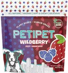 PETIPET Wildberry Plant-Based Fruit Dog Treats 5oz - Strawberry, Apple, Blueberry Dog Treats - Healthy Vegetarian, Vegan Dog Treats with Organic Ingredients - Low-Protein, Hypoallergenic, Gluten-Free