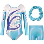 Valcatch Leotards for Girls Gymnastics Kids Toddler Gymnastics Shorts and Hairband One Piece Dancing Ballet Bodysuit Practice Jumpsuit 5-12 Years