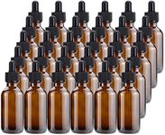 Lawei 30 Pcs Amber Glass Bottles with Glass Eye Dropper Pipettes Dropper Bottles for Essential Oils Perfumes Aromatherapy Chemistry Lab Chemicals - 60ml