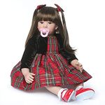 Gaozhi Reborn Toddler Dolls Realistic Girl 24 Inch Real Looking Soft Silicone Limbs&Head Soft Cloth Weighted Body Cute Baby Dolls With Beautiful Princess Dress