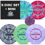 Dynamic Discs Prime Burst 5 Disc Golf Starter Kits for Men and Women, Putter, Midrange, Driver, Bonus Mini Disc, Weight Ranges 170-176, Beginner Frisbee Golf Set