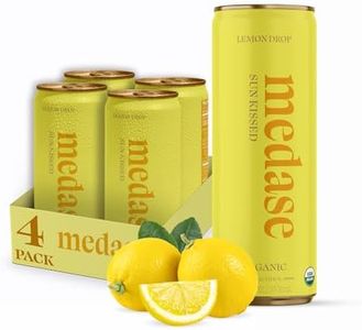 MEDASE Lemon Drop "Sun Kissed" Non-Alcoholic Mocktail (12oz 4 Pack) Authentic Taste, Healthy and Organic Drink, Alcohol Free Beverage, Low Calorie, Gluten Free, Vegan, GMO Free