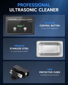 CREWORKS 10L Ultrasonic Cleaner – Stainless Steel Professional Cleaning Machine