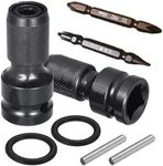 VYOTP 8Pcs Set 1/2 inch Square Drive to 1/4 inch Hex Female Socket Adapter Conversion Chuck Adapter Pins and Washers Magnetic Double Ended Screwdriver Bits Suitable for Impact Air and Electric Wrench