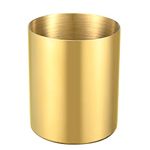 Gold Pencil Holder for Desk, 304 Stainless Steel Pencil Cup, Pen Holder Cup, Pen Pot, Vases Flower Pot, Makeup Brush Holder, Desktop Accessory Stationery Organizer