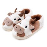 ehyseli Fluffy Cow Slippers For Women Cartoon Cow Cotton Slippers, Animal Slippers Winter Indoor Outdoor Slippers For Women Girls Warm Cozy Non-Skid Comfy Home Floor Slipper Shoes