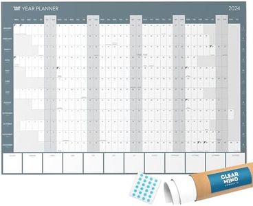 2024 Year Wall Planner by Clear Mind Concepts® - A2 (59.4 x 42cm) Calendar - Includes All Bank Holidays - Ideal for Home, Work, Students & Office - Delivered Rolled In a Tube