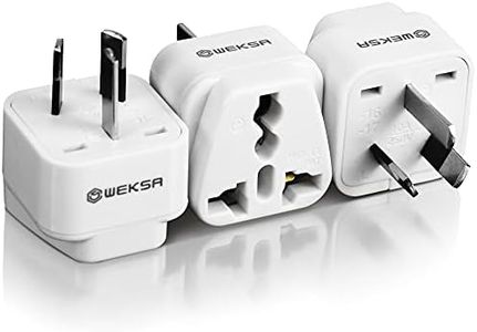 WEKSA Premium Travel Adapter with Universal Input, US, UK to Australia 3 Pin Power Plug with Safety Grounded Pin, White Type I AU Adaptor (Universal Port (3 Pack))