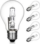 E27 Halogen Light Bulb Dimmable 42W, Edison Screw Cap, 2700K Warm White 624LM 220-240V, Energy Saving Light Bulbs, Pack of 5