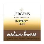 Jergens Natural Glow Instant Sun Sunless Tanning Towelettes, Single-Use Self Tanner Wipes for Flawless, Natural-Looking Color, 6 Count