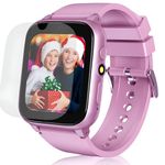 Goodatech 1.69'' Smart Watch for Kids 4-12 Years Boys Girls, 26 Puzzle Games,HD Camera,Video Music Player,Pedometer,Flashlight, Alarm Clock,Learn Card,Audio Book,Smartwatch for Children Gifts (Pink)