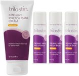 TriLASTIN-SR Intensive Stretch Mark Cream (5.5oz) Bundle with Nipple & Lip Balm (3pk) | Fast-Acting Stretch Marks Cream with Absorption Enhancing Serum | Breastfeeding & Ingesting Safe Balm