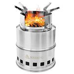 SOLEADER Portable Wood Burning Camp Stoves Compact Gasifier Wood Stove Bio Stove for Camping, Hiking, Backpacking The 3rd Generation