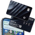 Wallet Tracker Wireless Charging IP68 Thin Item Finder Luggage Located Works with Apple Find My APP(iOS Only) Black