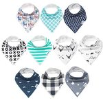 KiddyStar Double Layer Baby Bibs | Ideal For Drooling, Teething, Feeding Infants | Organic Cotton, Thick, Snap Closure