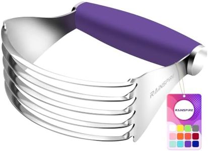 Rainspire XL Pastry Cutter For Baking, Heavy Duty Pastry Blender Stainless Steel, Thick Sharp Blades Dough Blender, Dough Cutter Butter Cutter Pastry for Easy Mixing, Dishwasher Safe, Purple