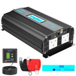 GIANDEL Pure Sine Wave 2000W Power Inverter DC 12V to AC 240V Compatible with Lithium Battery for RVs Off-Grid Solar System Boat Camper with LCD Display Dual 2.4A USB Port Remote Controller