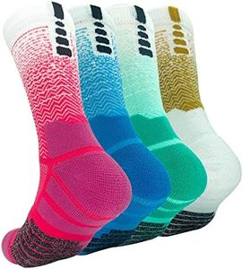 YQHMT Athletic Crew Socks Performance Thick Cushioned Sport Basketball Running Training Compression Socks for Men & Women