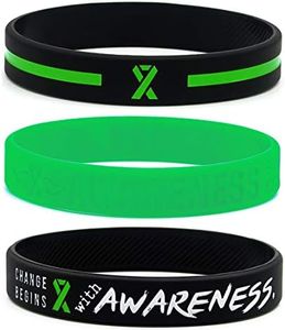 Inkstone Green Awareness Ribbon Bracelets Silicone Rubber Wristbands to Symbolize Hope Courage Strength and Support…