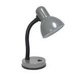 Simple Designs LD1003-GRY Basic Metal Flexible Hose Neck Desk Lamp, Gray