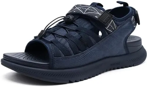 ONCAI Men Hiking Sandals, Arch Support Walking Sandals for Mens 2025 with Orthotic Outdoor Footbed for Plantar Fasciitis, Hombre Sandalias Recovery Sport Sandals Dark Blue Size 14