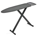 APEXCHASER Ironing Board, Full Size Iron Board, Lightweight Ironing Board with Iron Rest, Extra Thick Heat-Resistant Cover with Padding, Height Adjustable, Anti-Skid Sturdy Metal Legs, 43x13 Black